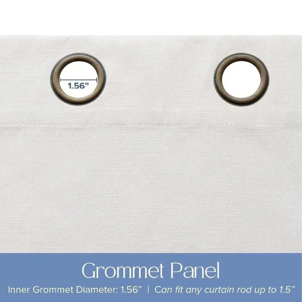 2 Curtain Panels White Grommet Lien 52